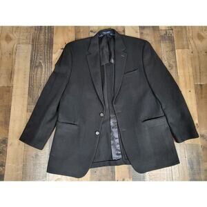 Ralph Lauren Sport Coat Jacket Blazer Mens 44L Black 100% Camel Hair Loro‎ Piana